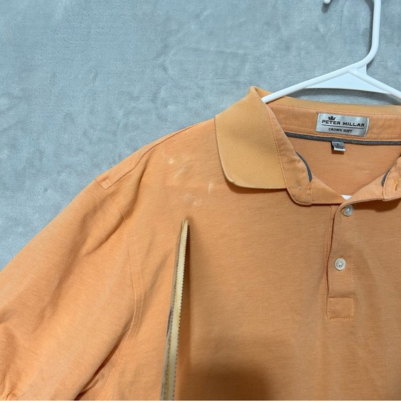 Peter Millar Crown Soft Polo Shirt Men's Large Orange Short Sleeve Classic - Picture 3 of 8
